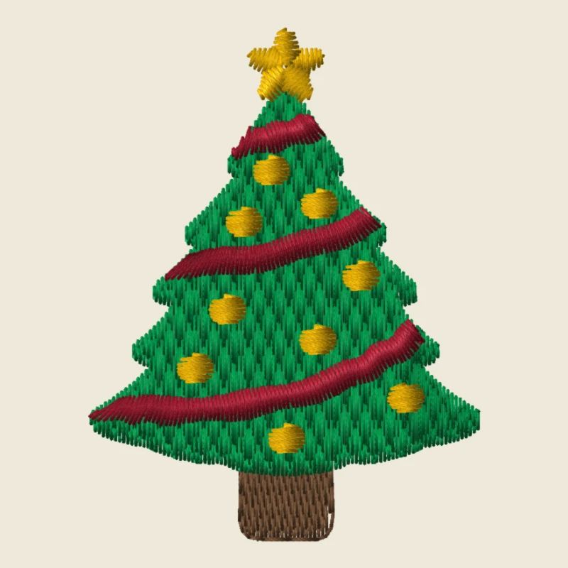 Christmas tree embroidered