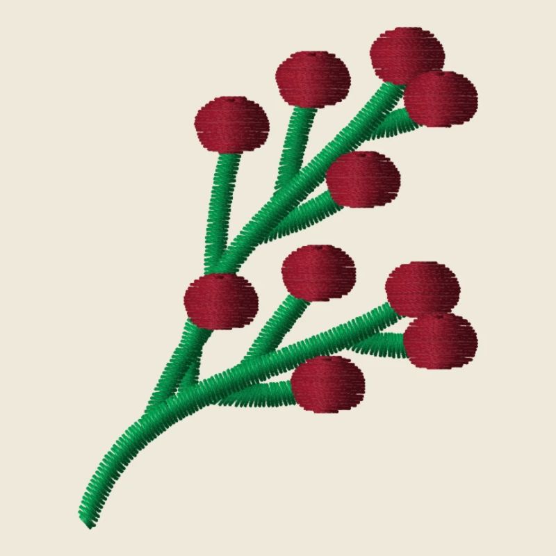 Cerisier cornaline brodé