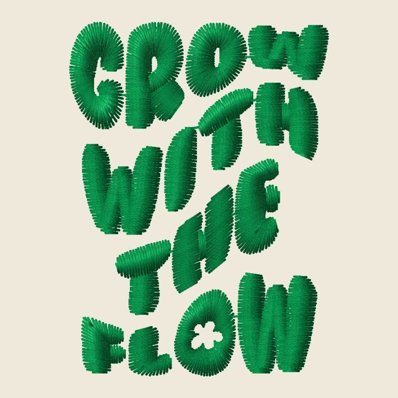 Embroidered Grow with the Flow font