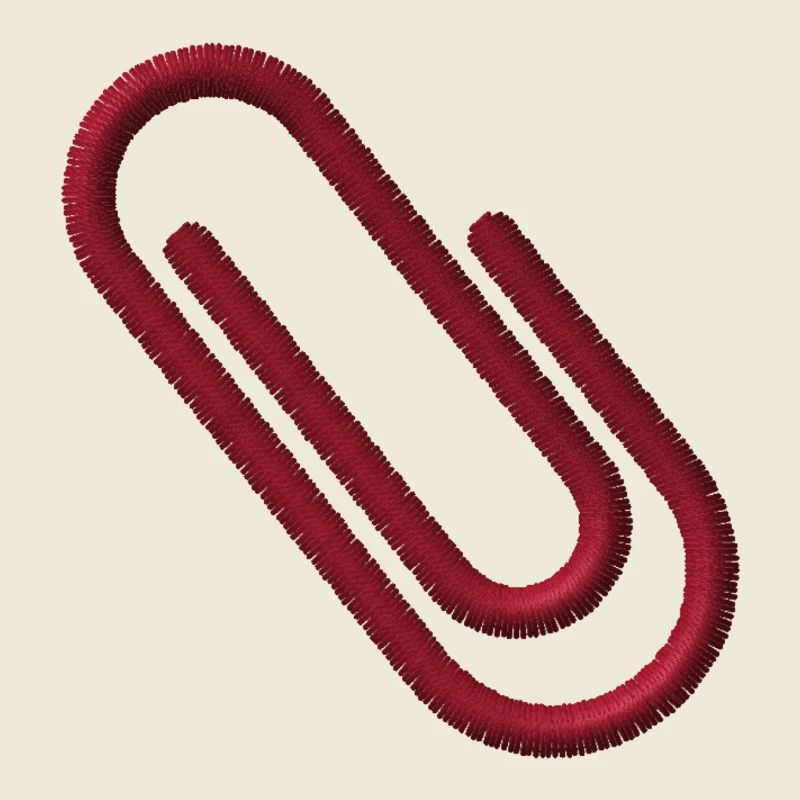 Embroidered paper clip