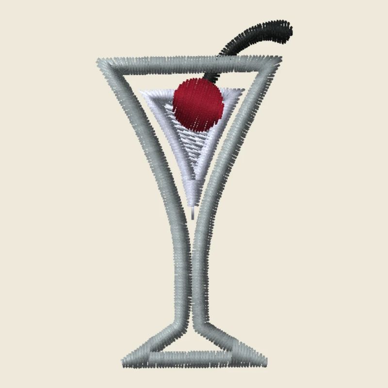 Cherry Martini embroidered
