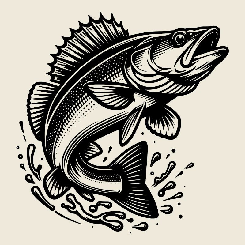 Poisson sandre sauteur