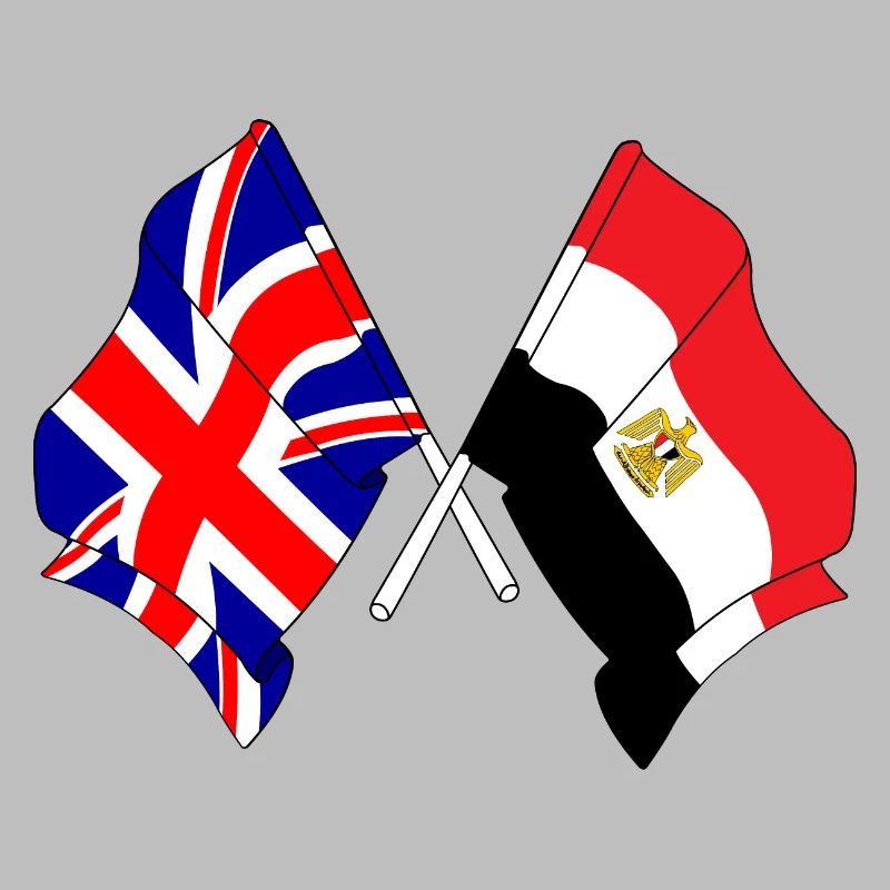 Drapeau de l’Angleterre et drapeau de l’Égypte