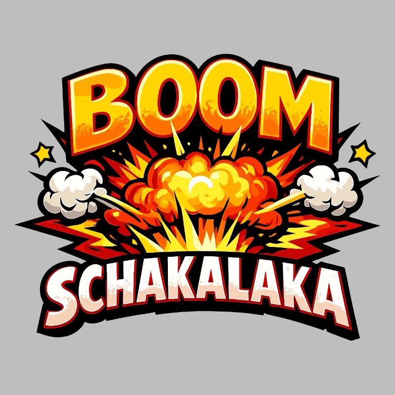 Boom Schakalaka Comic Spruch mit Explosion