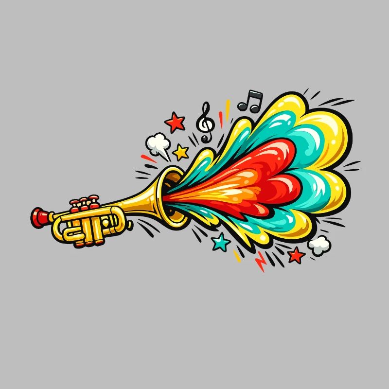 Explosion colorée de couleurs de trompette
