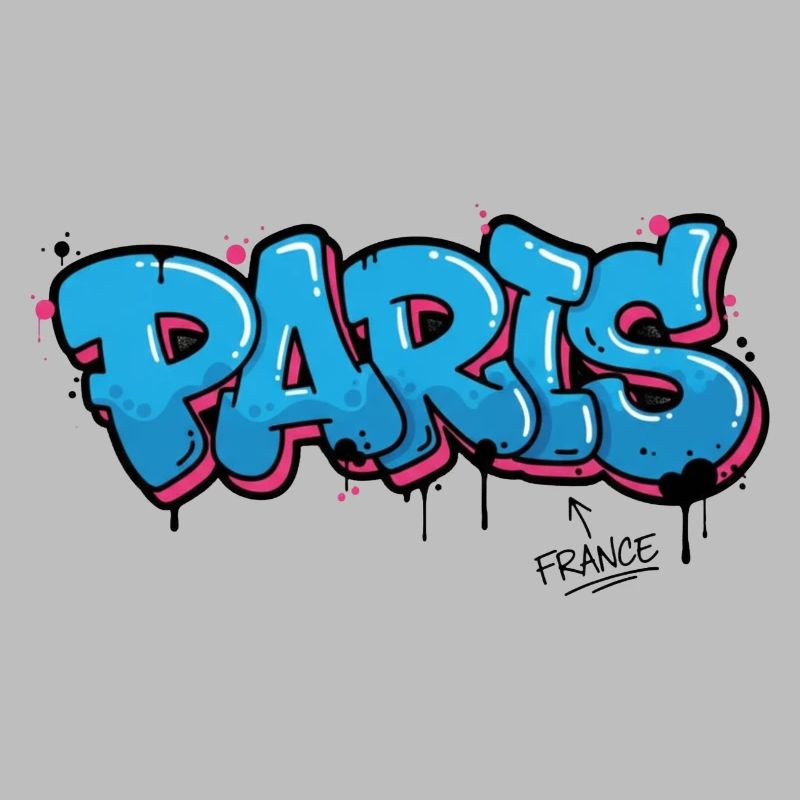 Art graphique de la ville de Paris de style graffiti