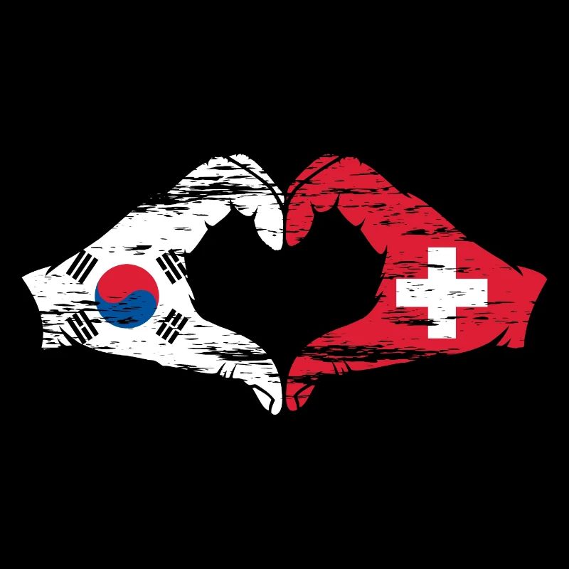 Corée du Sud Suisse Mains Coeur Forme Utilisé