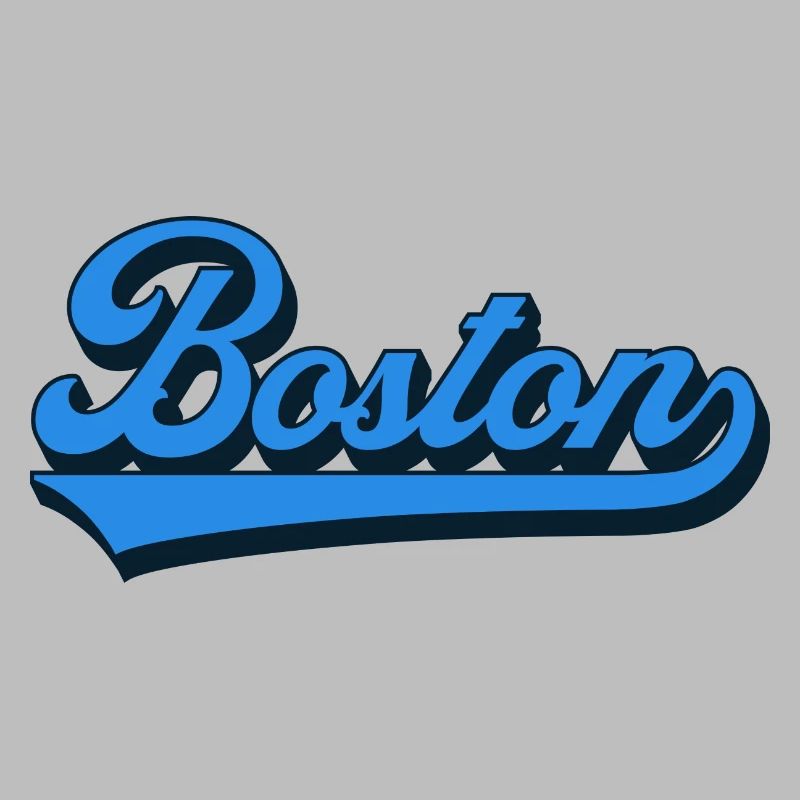 Boston Blue Script Rétro
