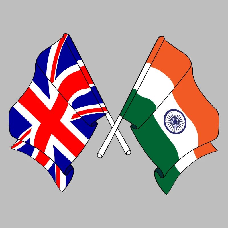 Drapeau de l’Angleterre et drapeau de l’Inde