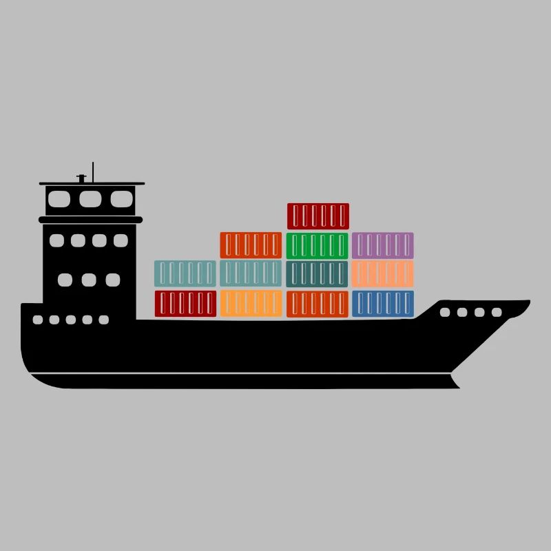 Seecontainerschiff oder Boot mit Containern