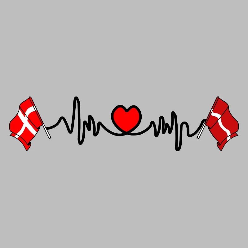 Cardio heart Drapeau Danemark, drapeau Lettonie