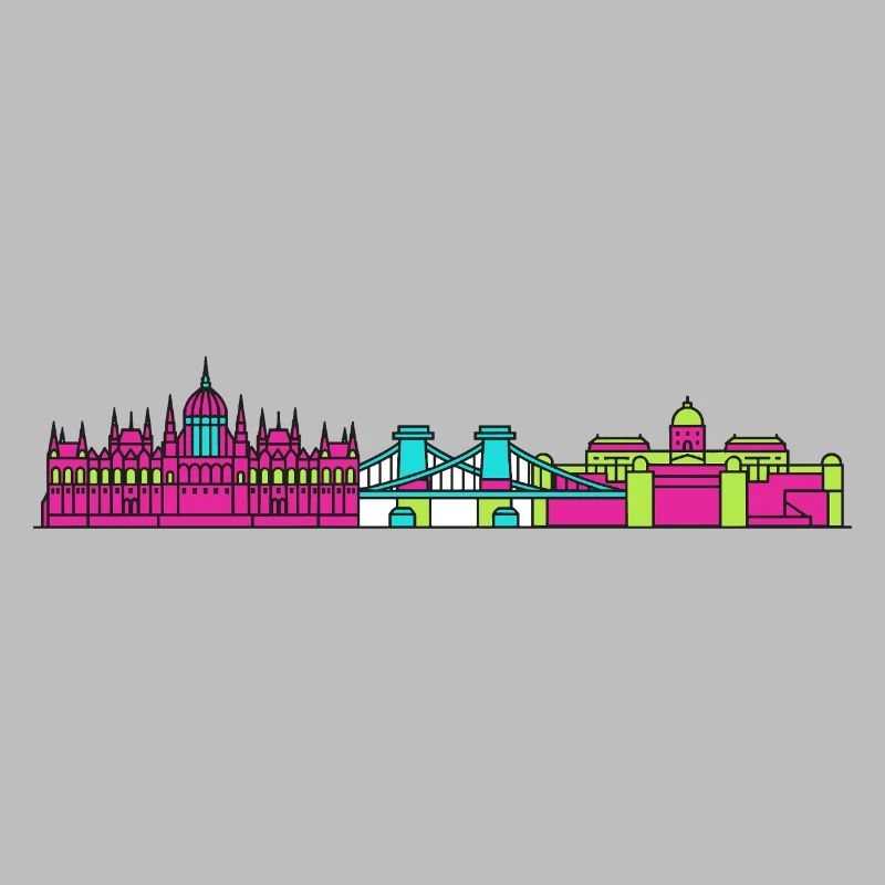 Budapester Stadtskyline-Parlament: Moderne Kunst
