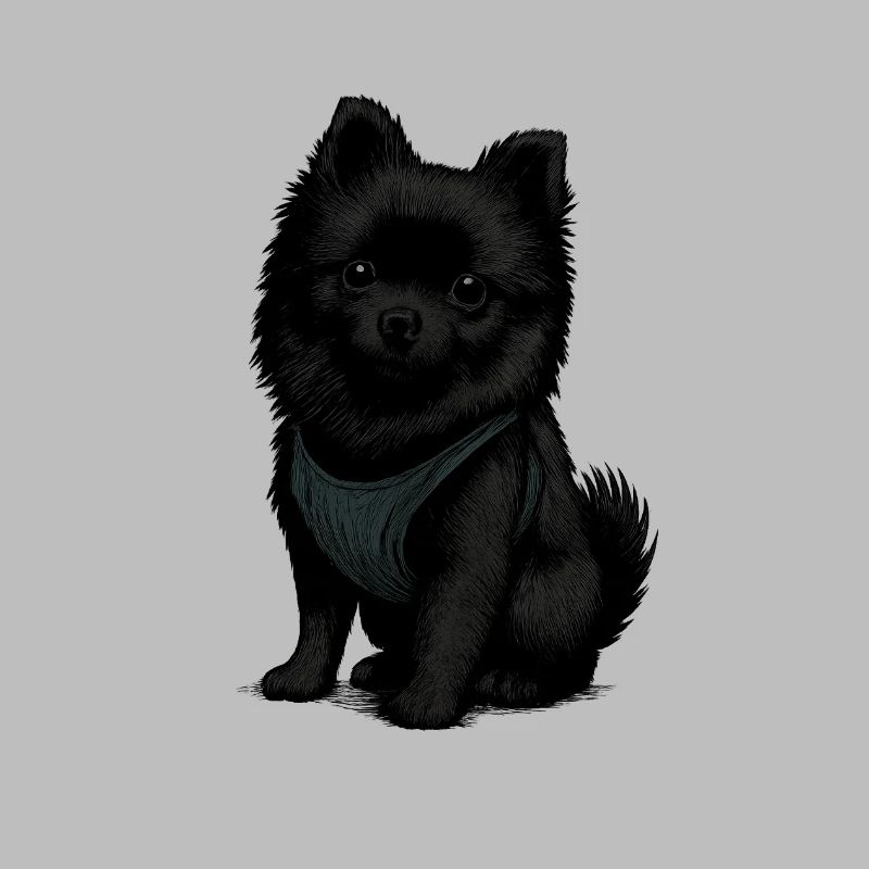 Schwarzer Spitz Hund mit Süssenblick
