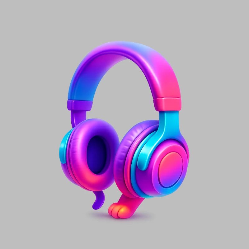 Casque Neon Gradient