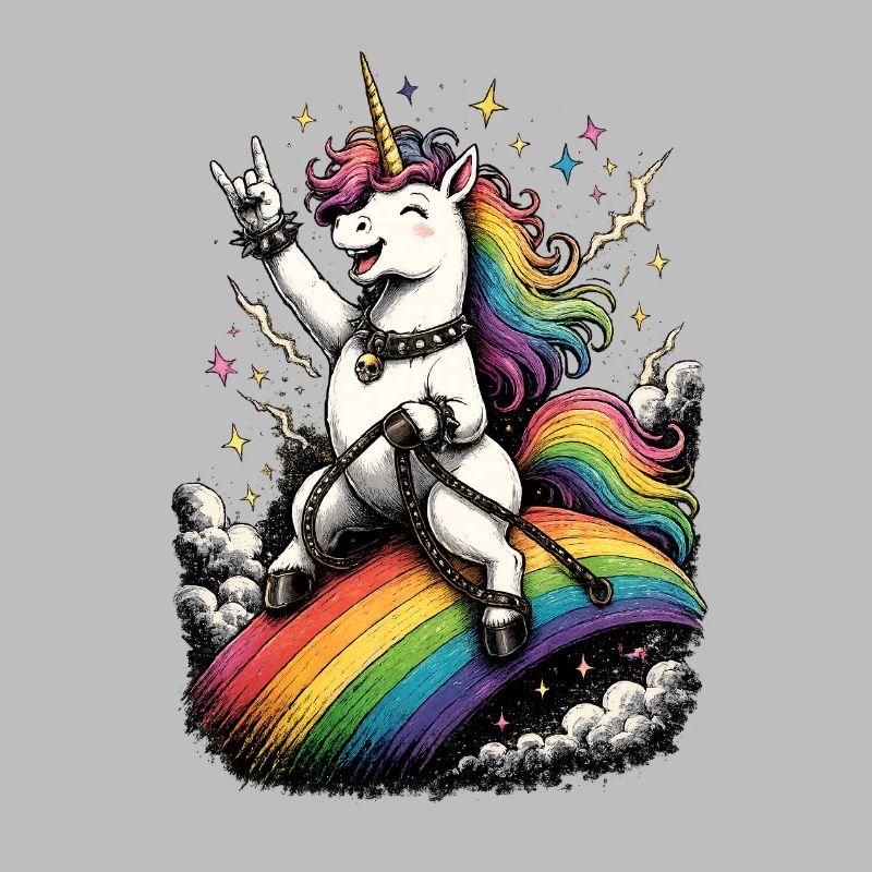 Unicorn on rainbow stage