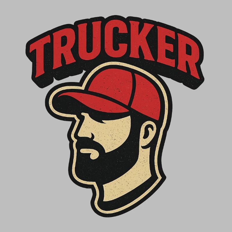 Trucker Kopf mit rotem Cap