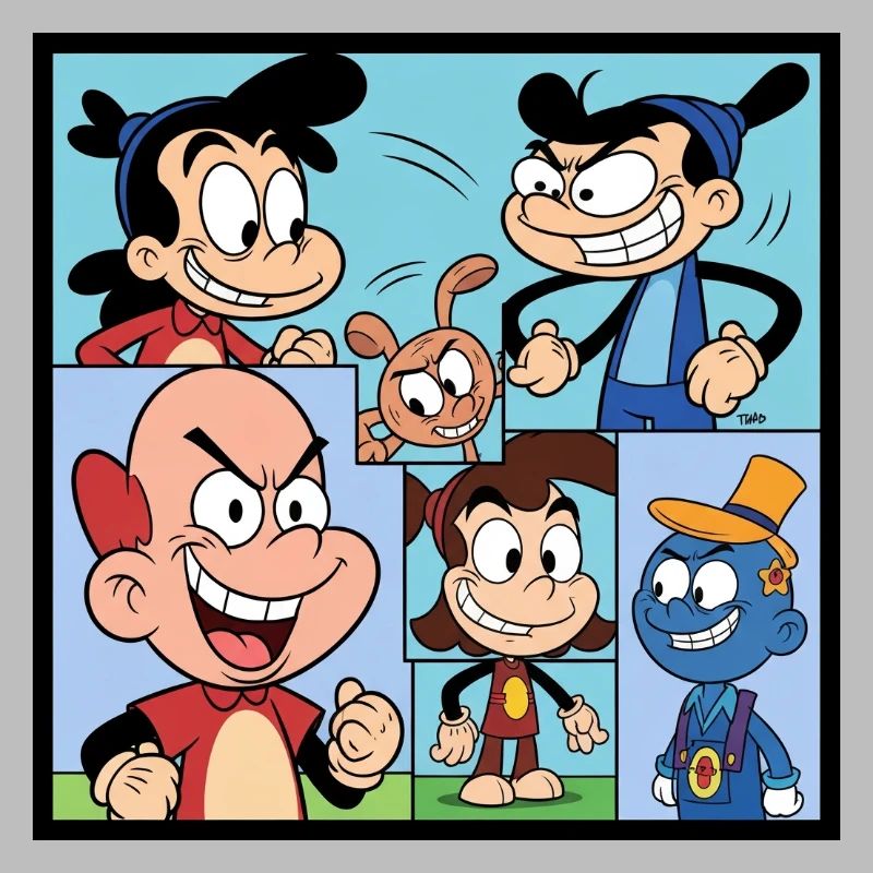 Retro Multicolor Comics Collage