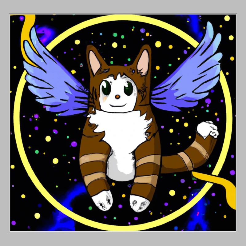 Chat ange dans l’espace.