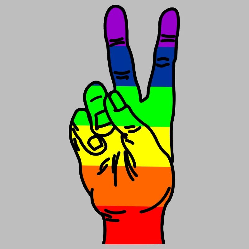Rainbow hand peace