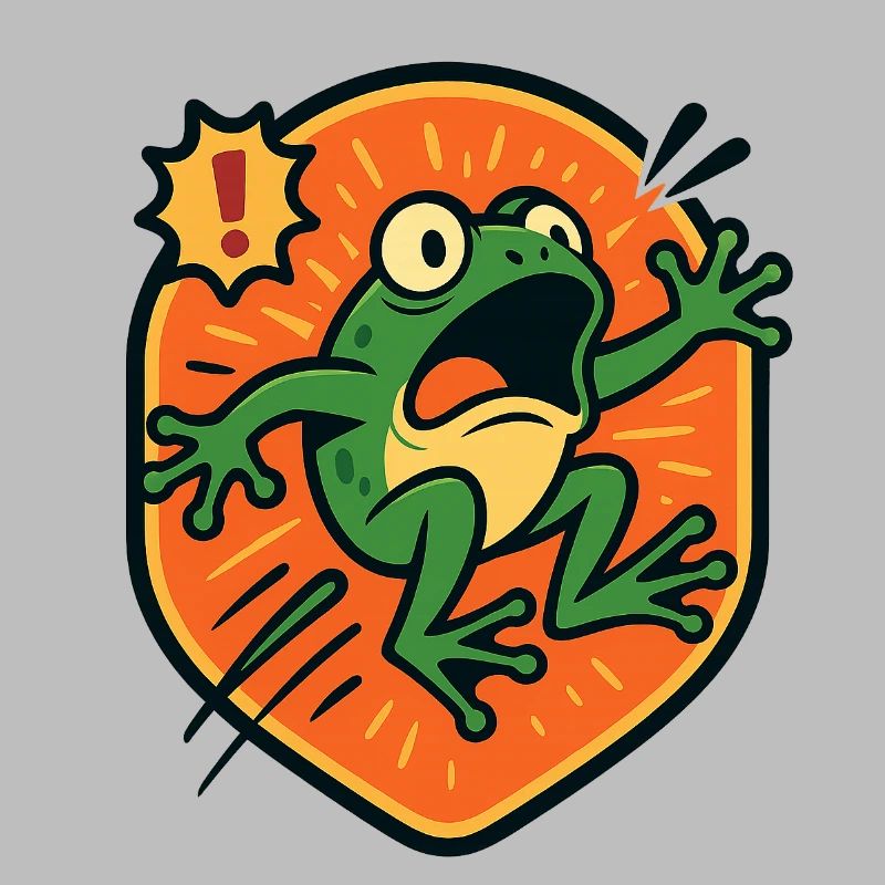 Badge Panic Frog