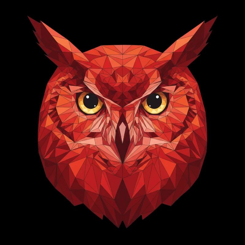Rote Geometrie Eule