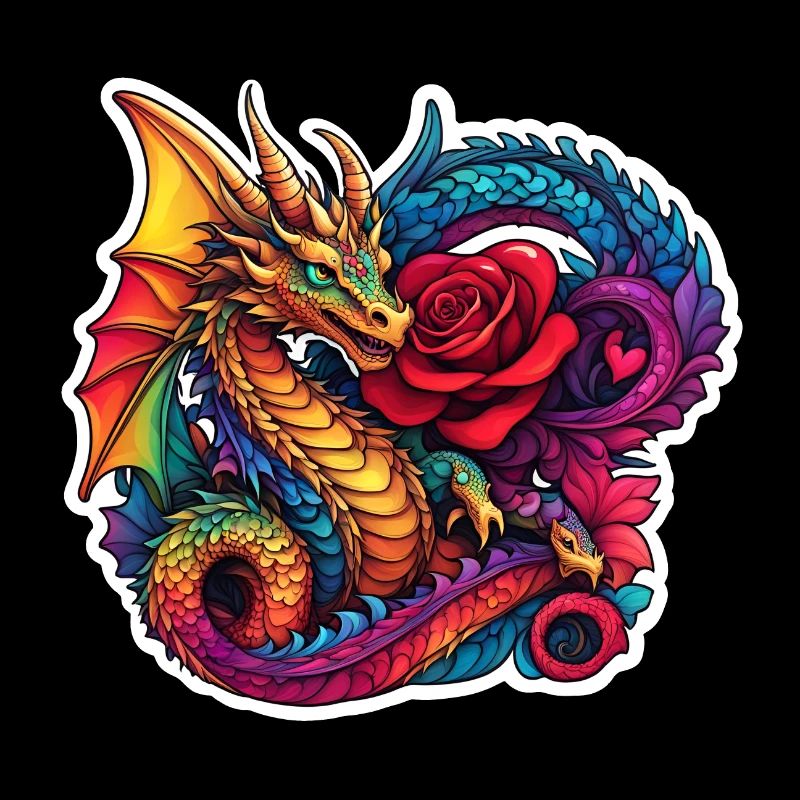Drache mit Ros