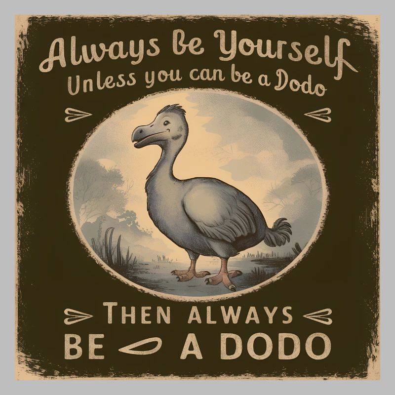 Sei Du selbst oder sei ein Dodo Vintage Design
