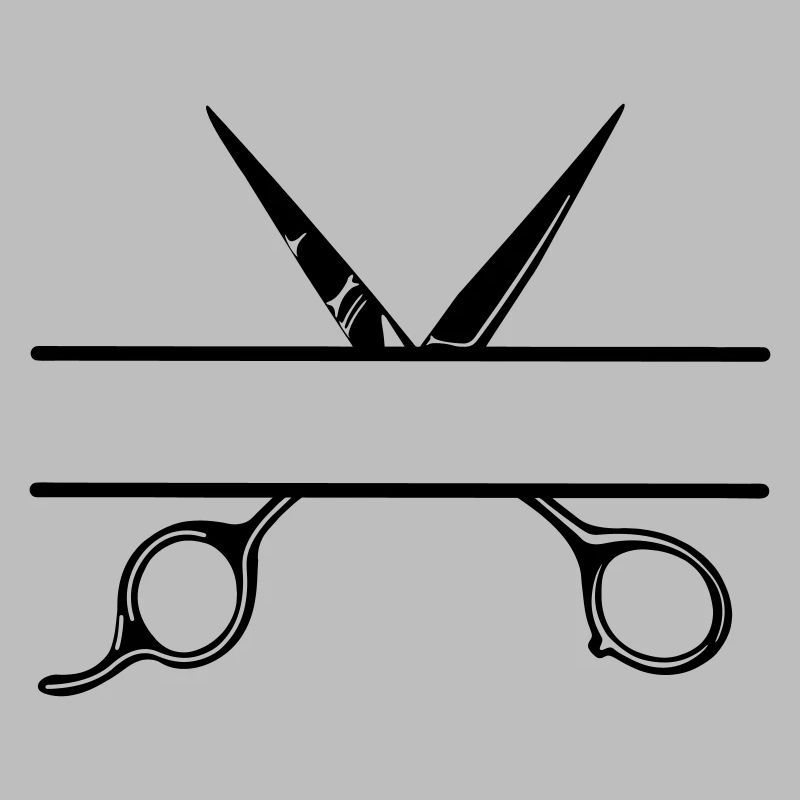 Texte bannière logo coiffeur ouvrir ciseaux