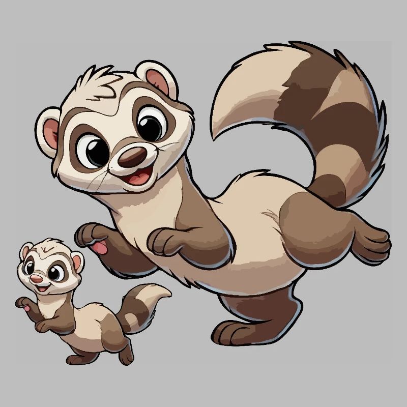 Frettchenmutter mit Kind