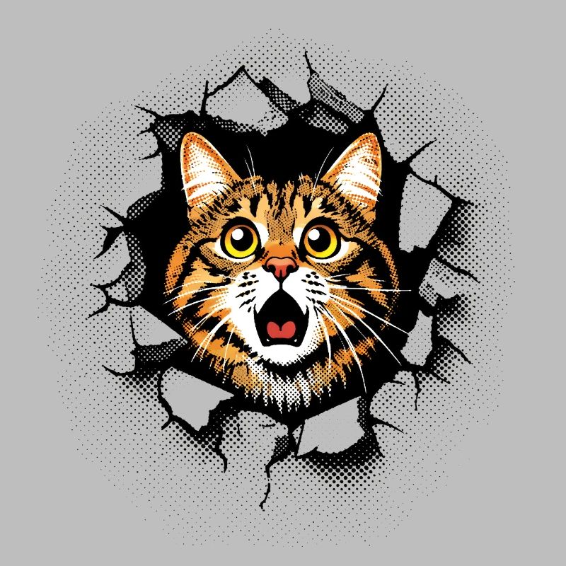 Fissures dans le mur de la tête de chat : percée
