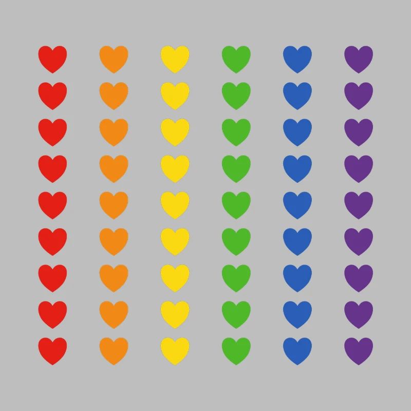 Drapeau arc-en-ciel coeurs