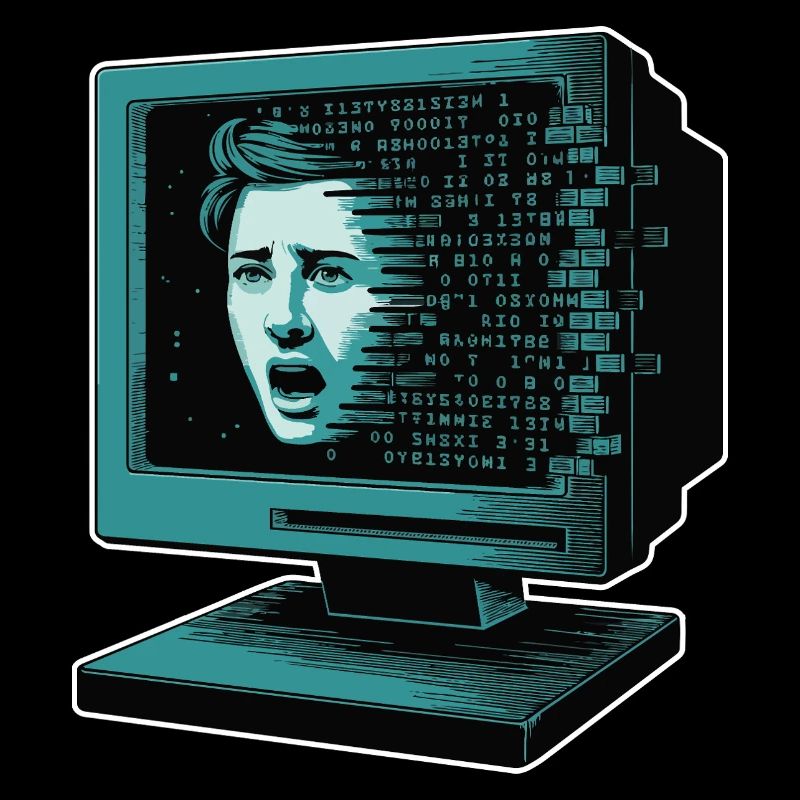 Retro Computer Terror Retroglitch AI
