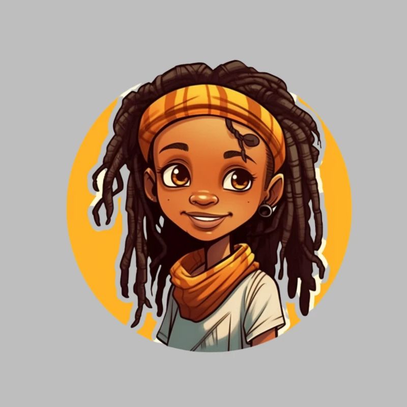 Style décontracté avec des dreadlocks avec un couvre-chef coloré