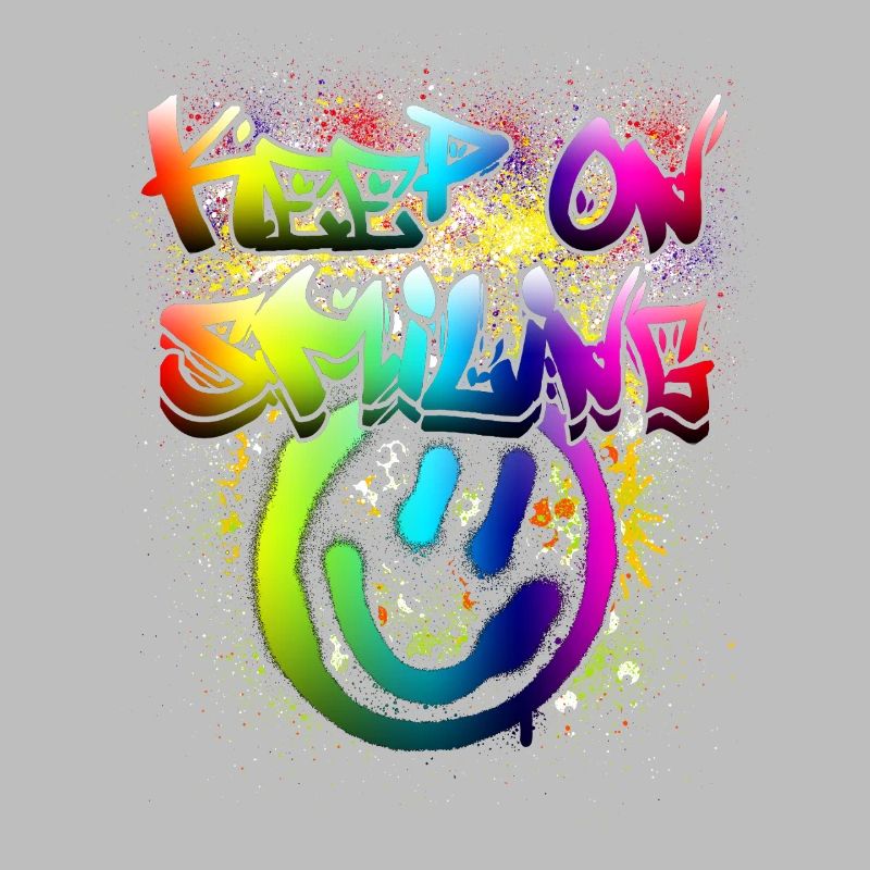 Conception de graffiti de visage heureux coloré