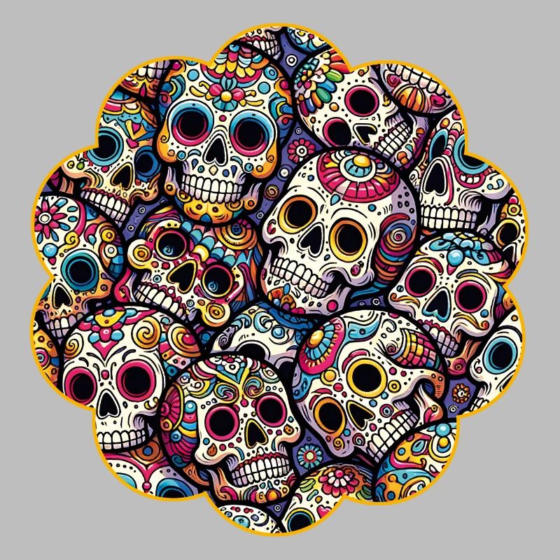 Colorful decorative skull pattern