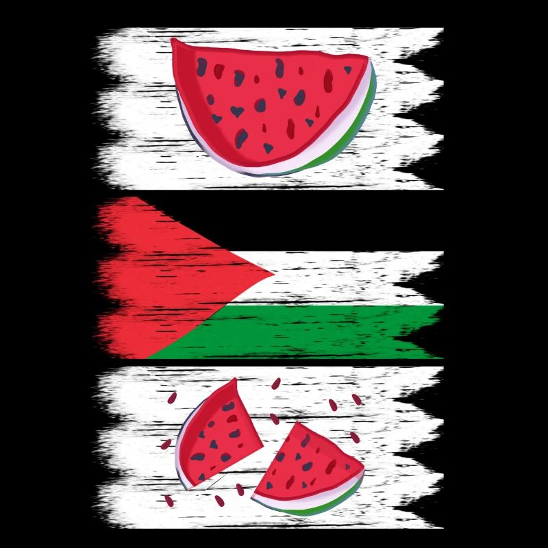 Drapeau de la Palestine avec pastèque