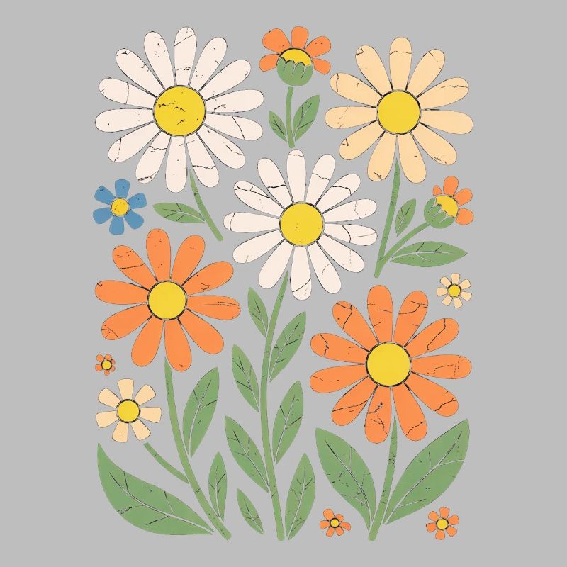 Boho Retro Gänseblümchen Muster Retro