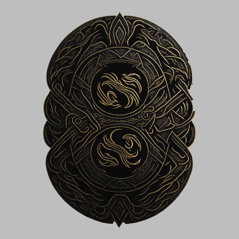 Mayan Black and Gold Monogram