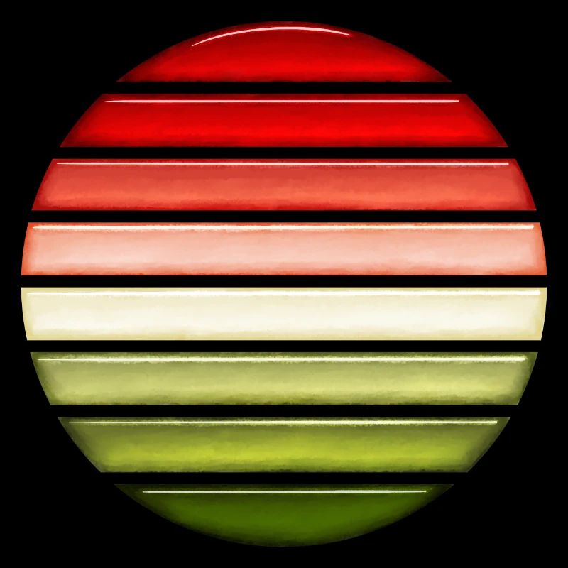Pastèque rétro coucher de soleil verre design