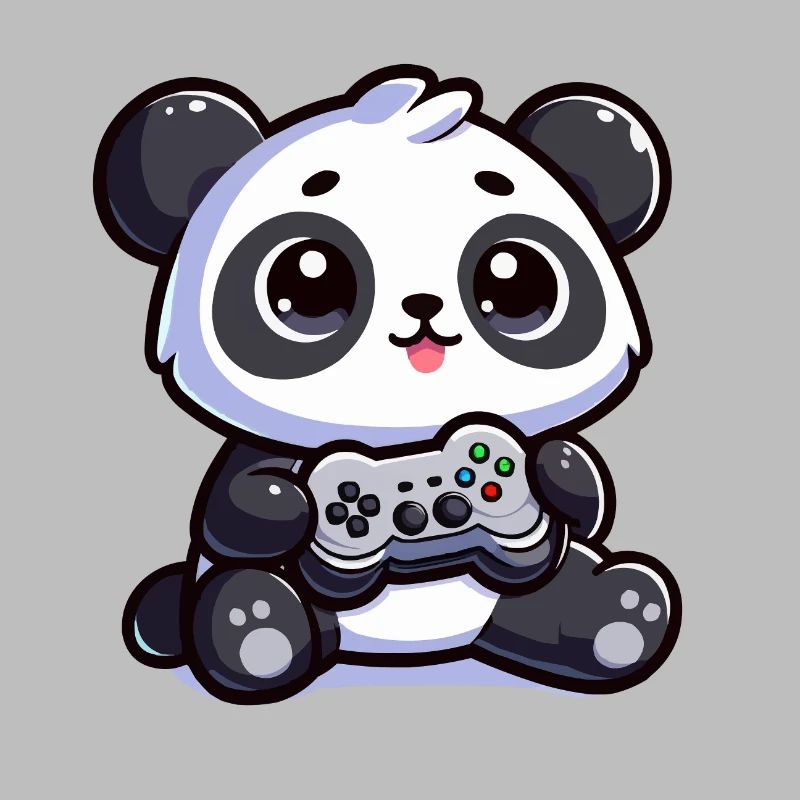 Süßer Panda mit Controller