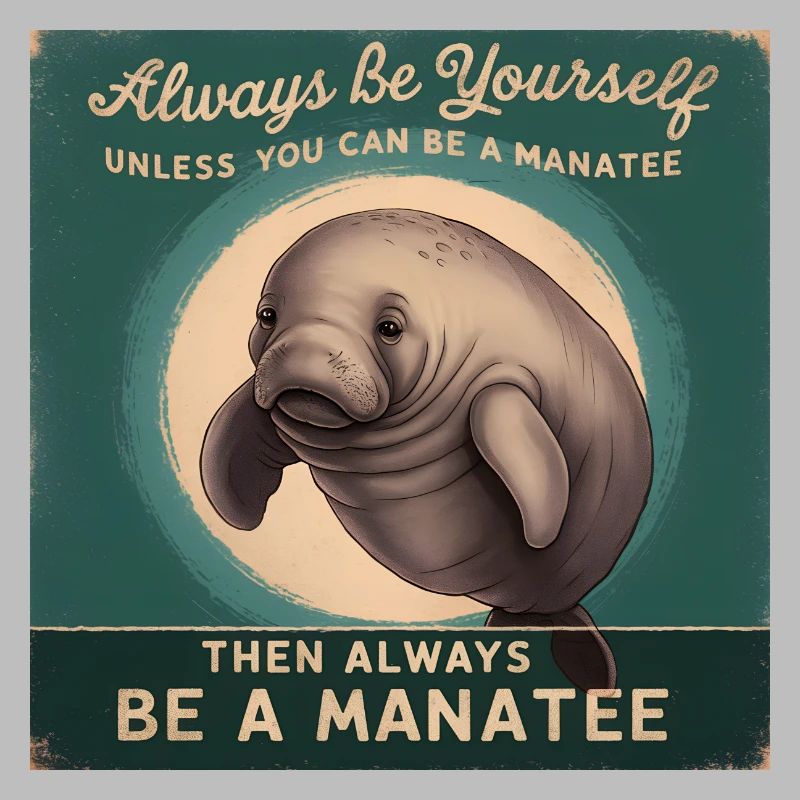 Sei Du selbst oder sei ein Manatee Lebensweisheit