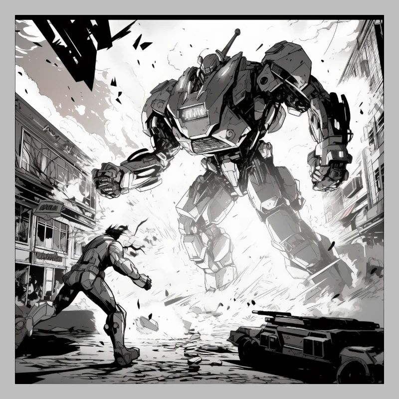 Roboter-Kampf-Comic