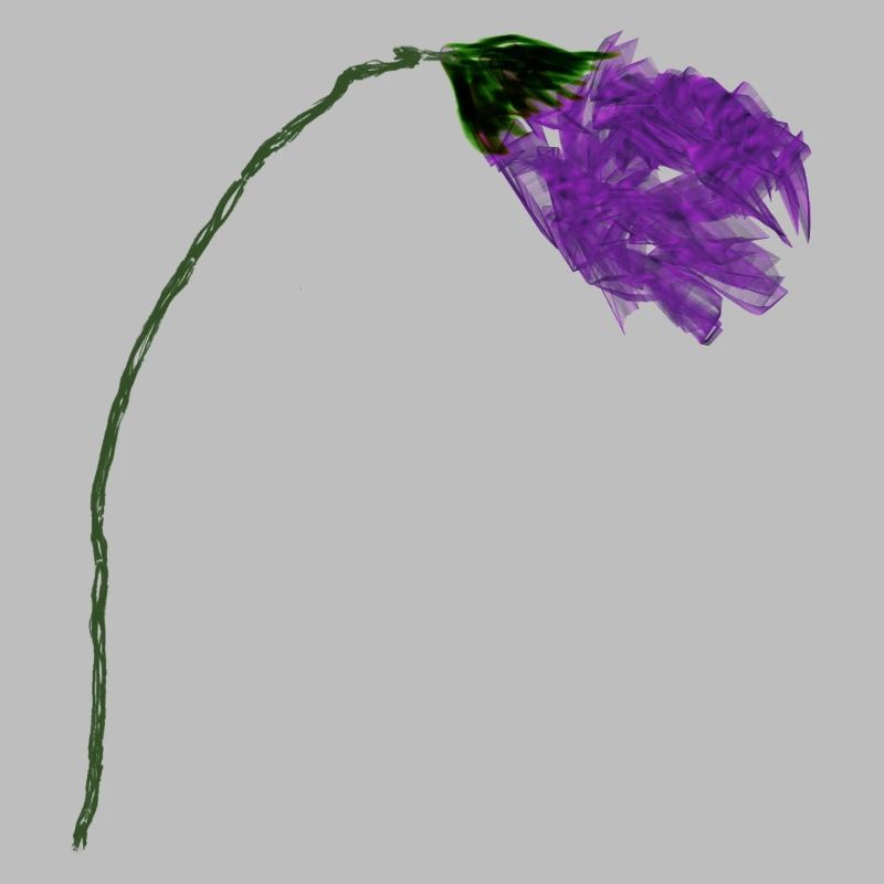 Fleur de violette à surface abstraite