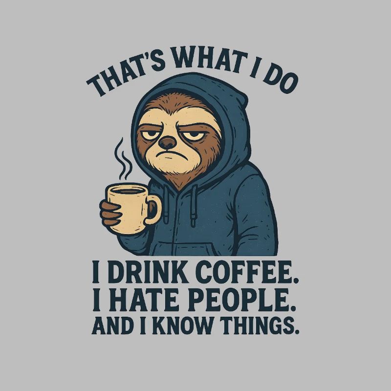 C’est ce que je fais Coffee Sloth Saying