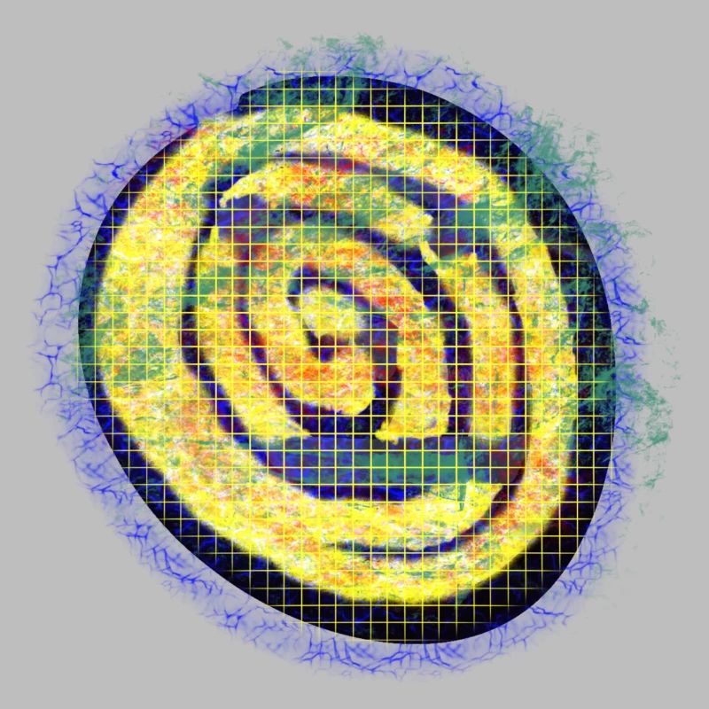 Yellow creative spiral with check pattern