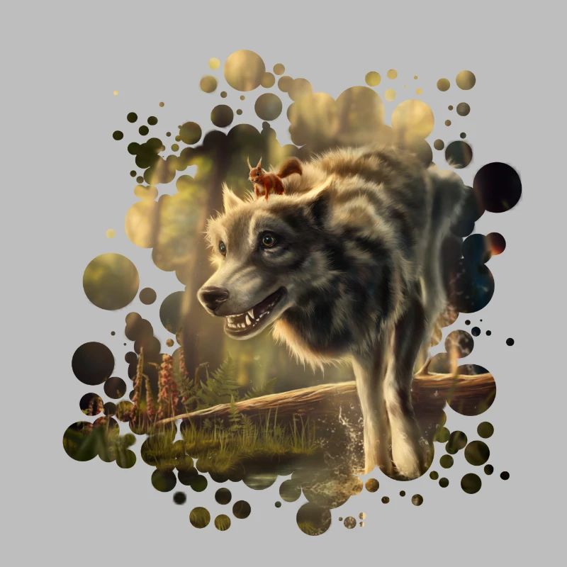 Freunde Wolf Eichhörnchen