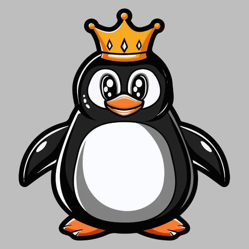 Pinguin Comic Krone