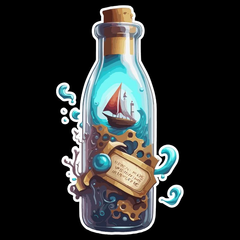 Magic bottle / cork / underwater / ship