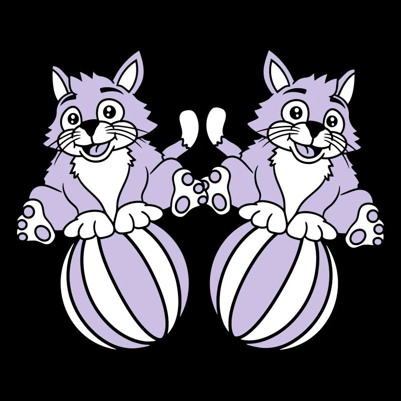 2 chats jouant au ballon Support de ballon de plage Fun Circus