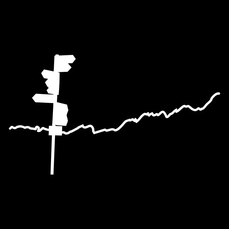 wegweiser mit berglinie